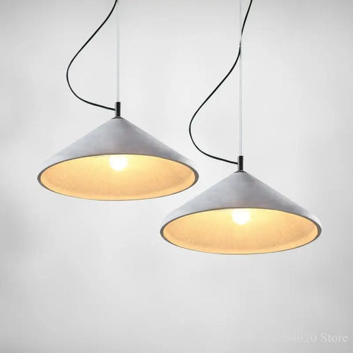 lustre rétro loft design en béton pour restaurant et salon led - vue 4 sur 6
