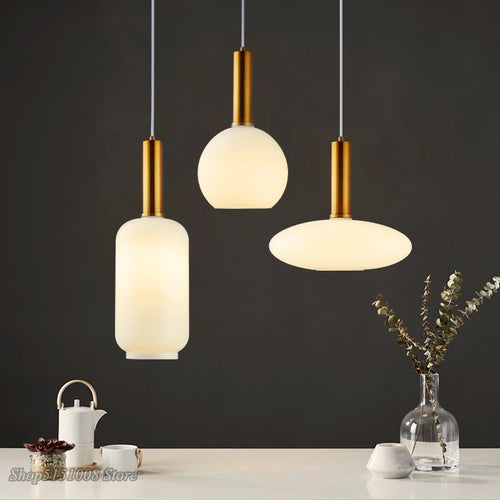 boule de verre moderne suspension led luminaire décoratif - vue 2 sur 15