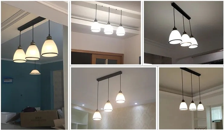 lustre classique en fer et verre pour décoration intérieure - vue 6 sur 16