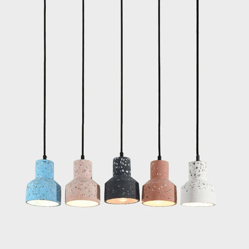 suspension moderne en terrazzo design nordique plusieurs couleurs led - vue 3 sur 28
