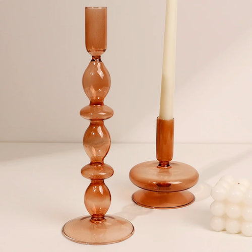 bougeoirs en verre pour décoration de table festive - vue 5 sur 11