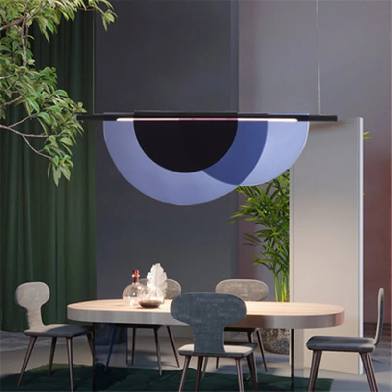 lustre moderne en acrylique pour restaurant bar café lumineux et créatif - vue 2 sur 10