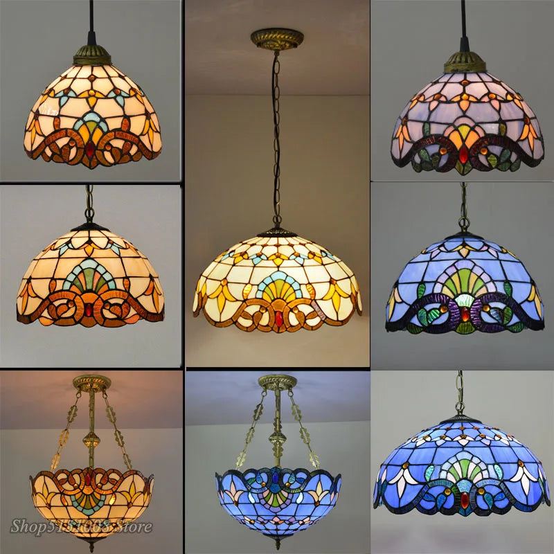 suspension baroque en verre teinté pour intérieur élégant - vue 2 sur 15