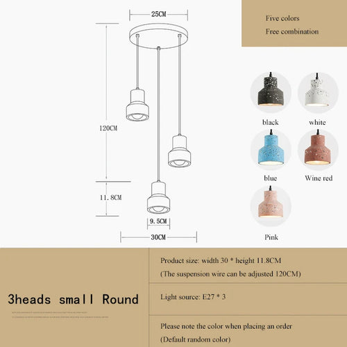suspension moderne en terrazzo design nordique plusieurs couleurs led - vue 25 sur 28
