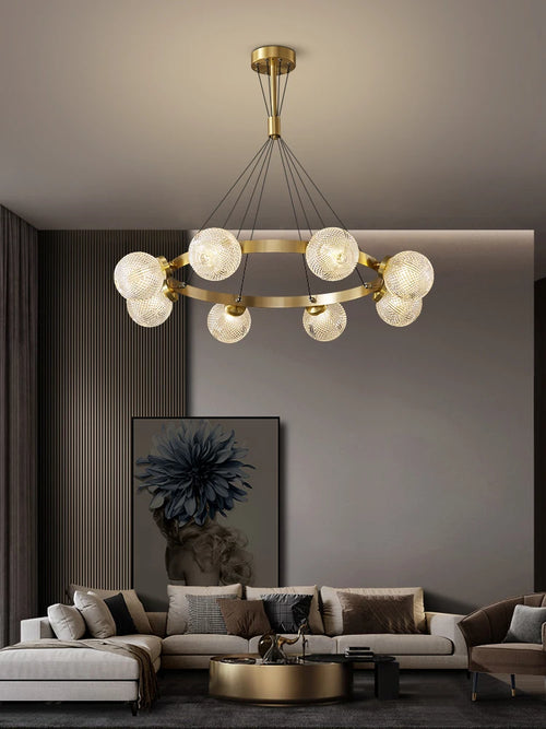 lustre en cuivre design nordique simple et élégant - vue 3 sur 10