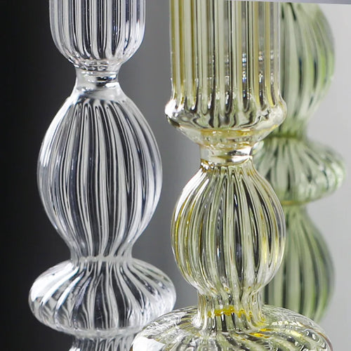bougeoirs chandeliers décoration de mariage en cristal et verre - vue 3 sur 12