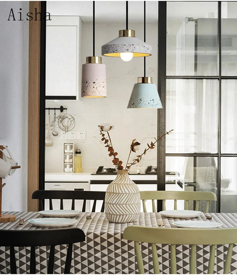 suspension vintage en ciment pour bar et café - vue 3 sur 14