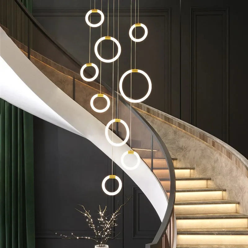lustre moderne en anneau pour décoration intérieure élégante - vue 3 sur 14