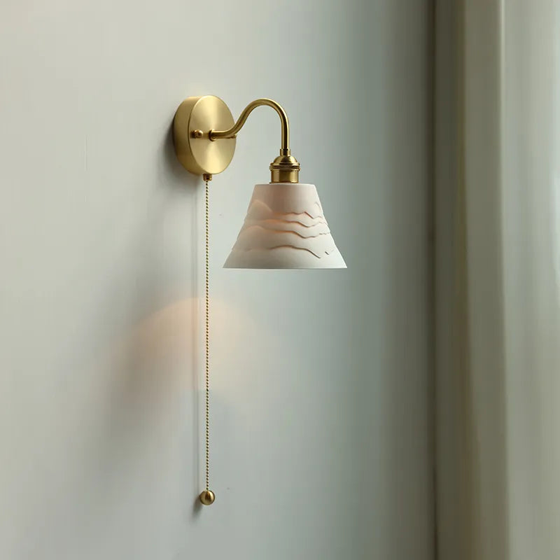 applique led moderne verre chaîne interrupteur nordique cuivre lumière - vue 5 sur 23