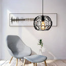 luminaire suspendu industriel rétro avec cage métallique led moderne