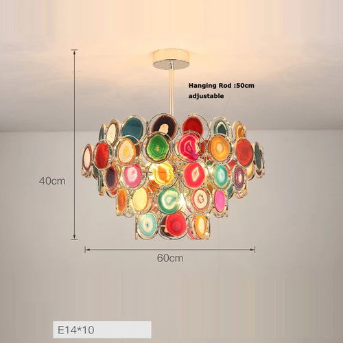 lustre design moderne en agate colorée pour intérieur - vue 15 sur 15