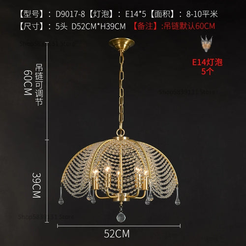 lustre en cristal et cuivre style nordique pour toute la maison - vue 10 sur 9
