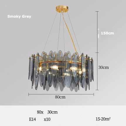 lustre led art déco en fer et verre design élégant pour éclairage moderne - vue 15 sur 25