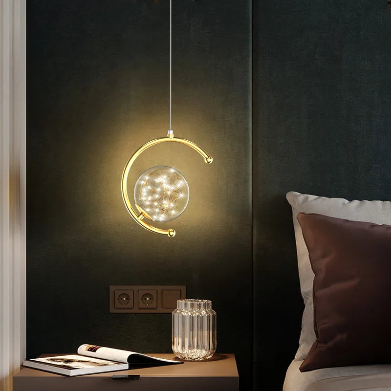 suspension boule de verre nordique pour luminaires gypsophile - vue 6 sur 8