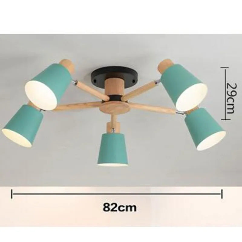 lustre nordique en bois massif simple et moderne - vue 16 sur 18