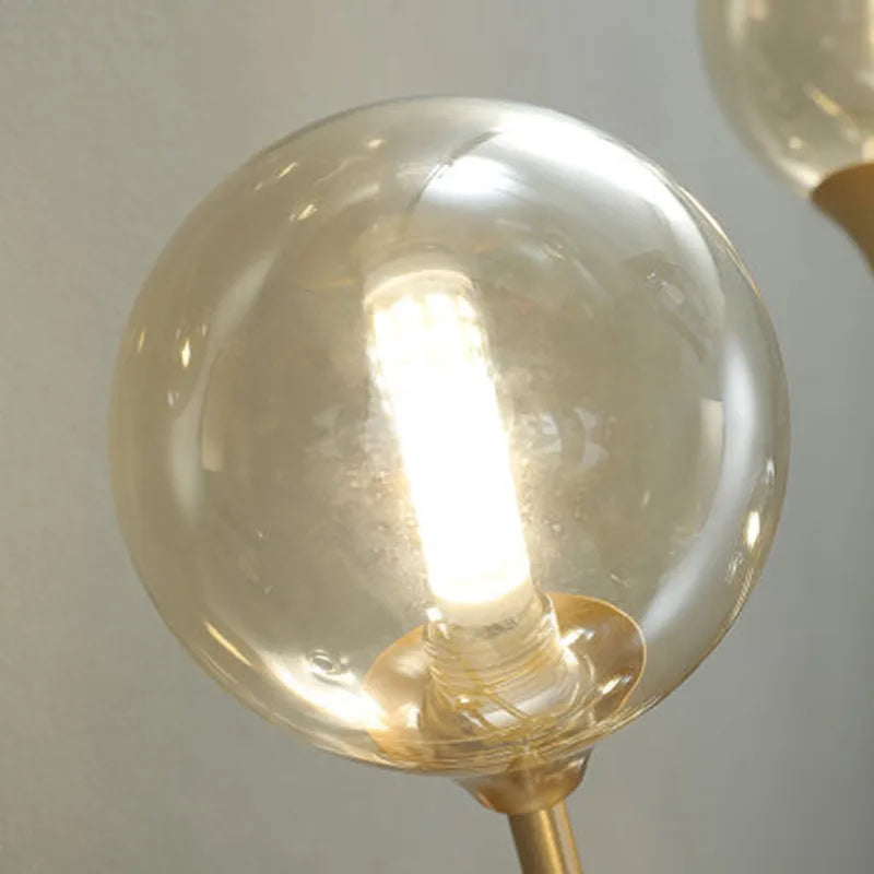 lustre moderne en verre avec éclairage décoratif design contemporain - vue 4 sur 12
