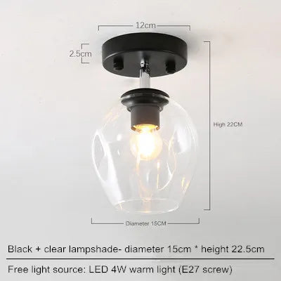 Nordic simple porch hall lamp entering the house, sun table lamp, modern simple corridor lamp, sky lantern, small ceiling lamp - vue 7 sur 11