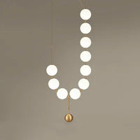 lustre à led en chaîne de boules en verre élégant et moderne