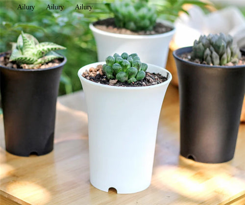 plante succulente pot en plastique épais style vintage rond - vue 2 sur 7
