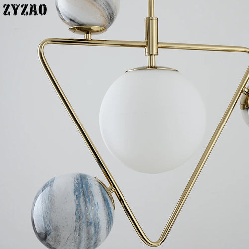 suspension moderne en forme de planète pour décoration intérieure - vue 5 sur 7