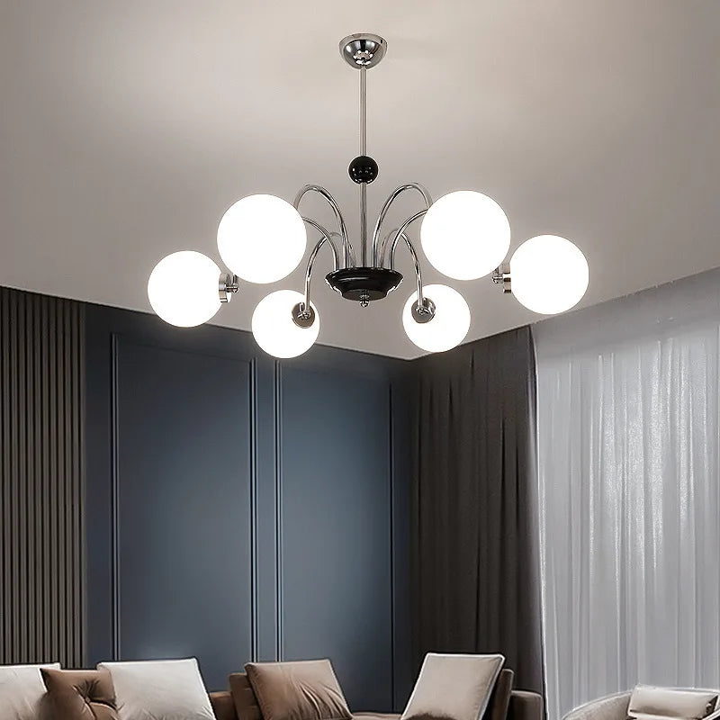 lustre nordique américain en verre led suspendu décoratif - vue 3 sur 13