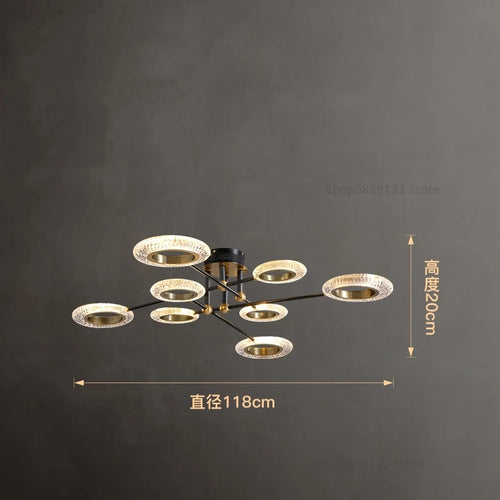plafonnier led en cuivre avec abat-jour pmma haute transmission - vue 8 sur 8
