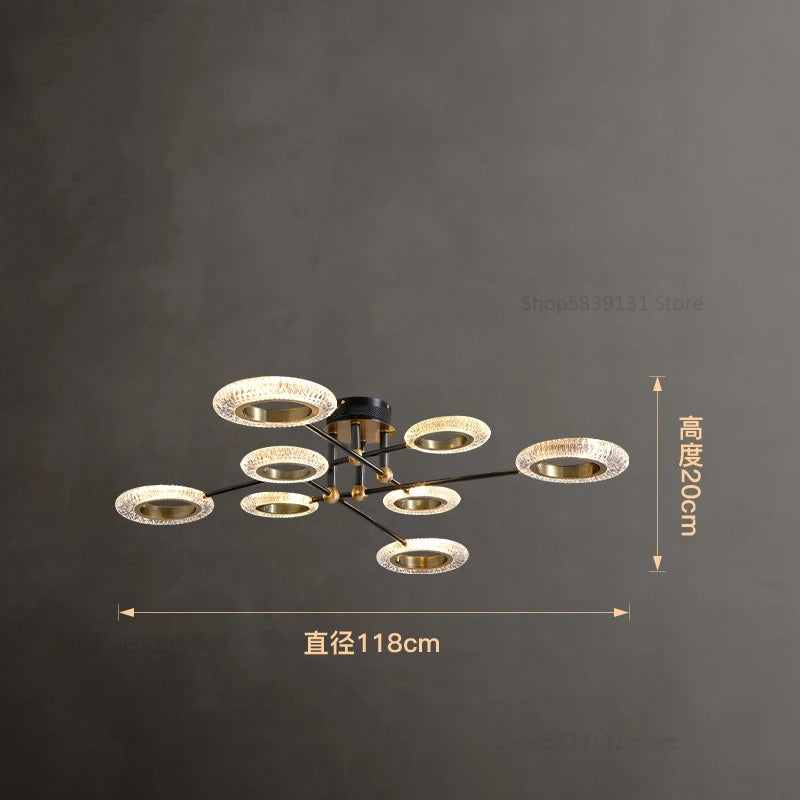 plafonnier led en cuivre avec abat-jour pmma haute transmission - vue 7 sur 8