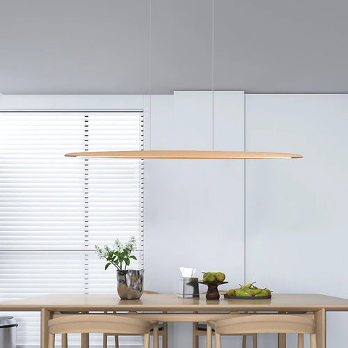 lustre led moderne créatif en noyer décoration nordique - vue 5 sur 8