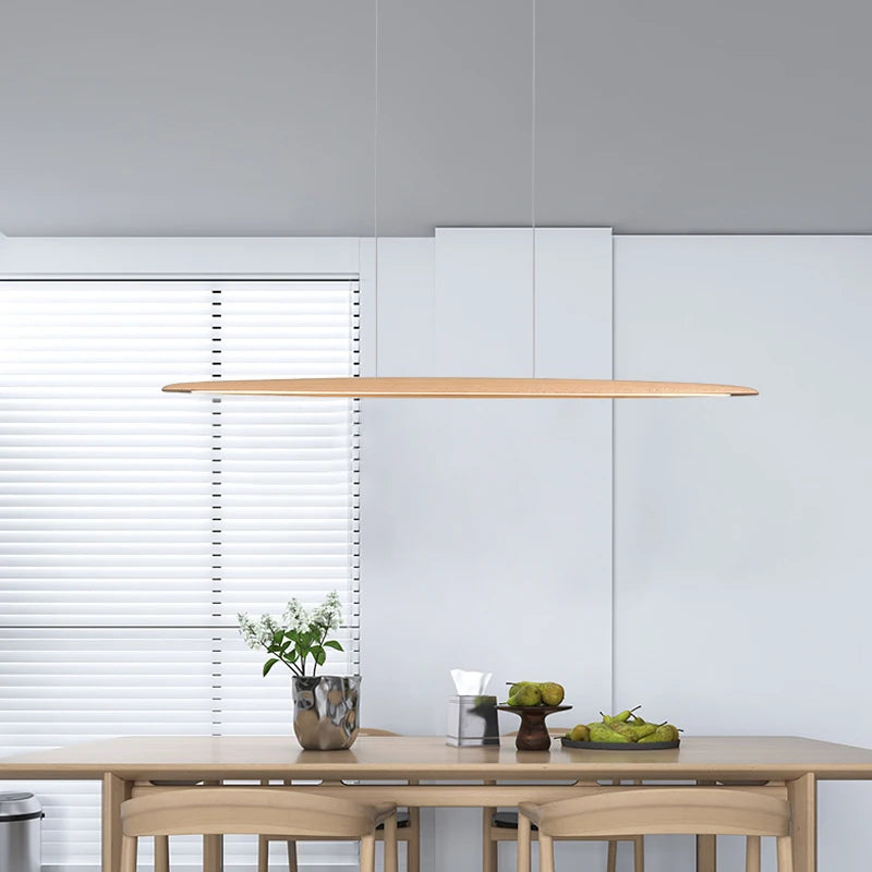 lustre led moderne créatif en noyer décoration nordique - vue 4 sur 8
