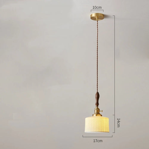 Suspension en bois et céramique nordique