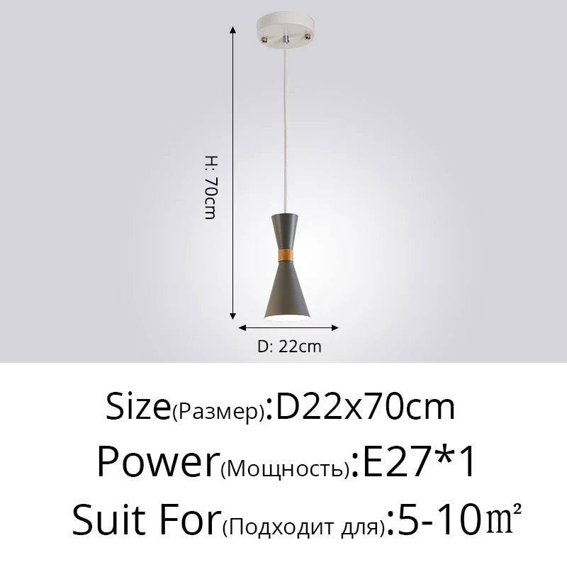 suspension moderne en bois créative macaron - vue 14 sur 17