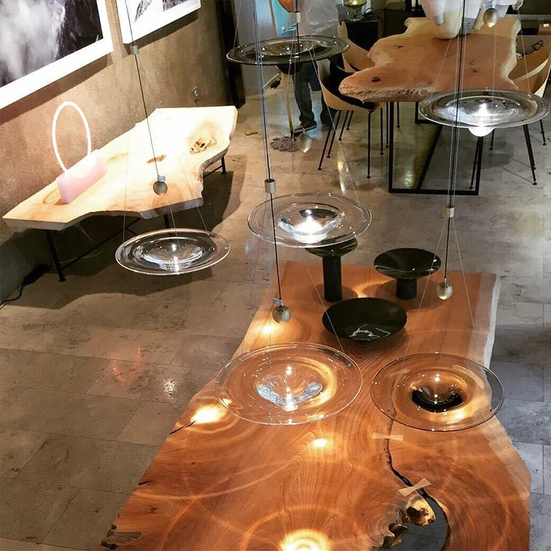 suspension LED en verre transparent design nordique moderne - vue 3 sur 9