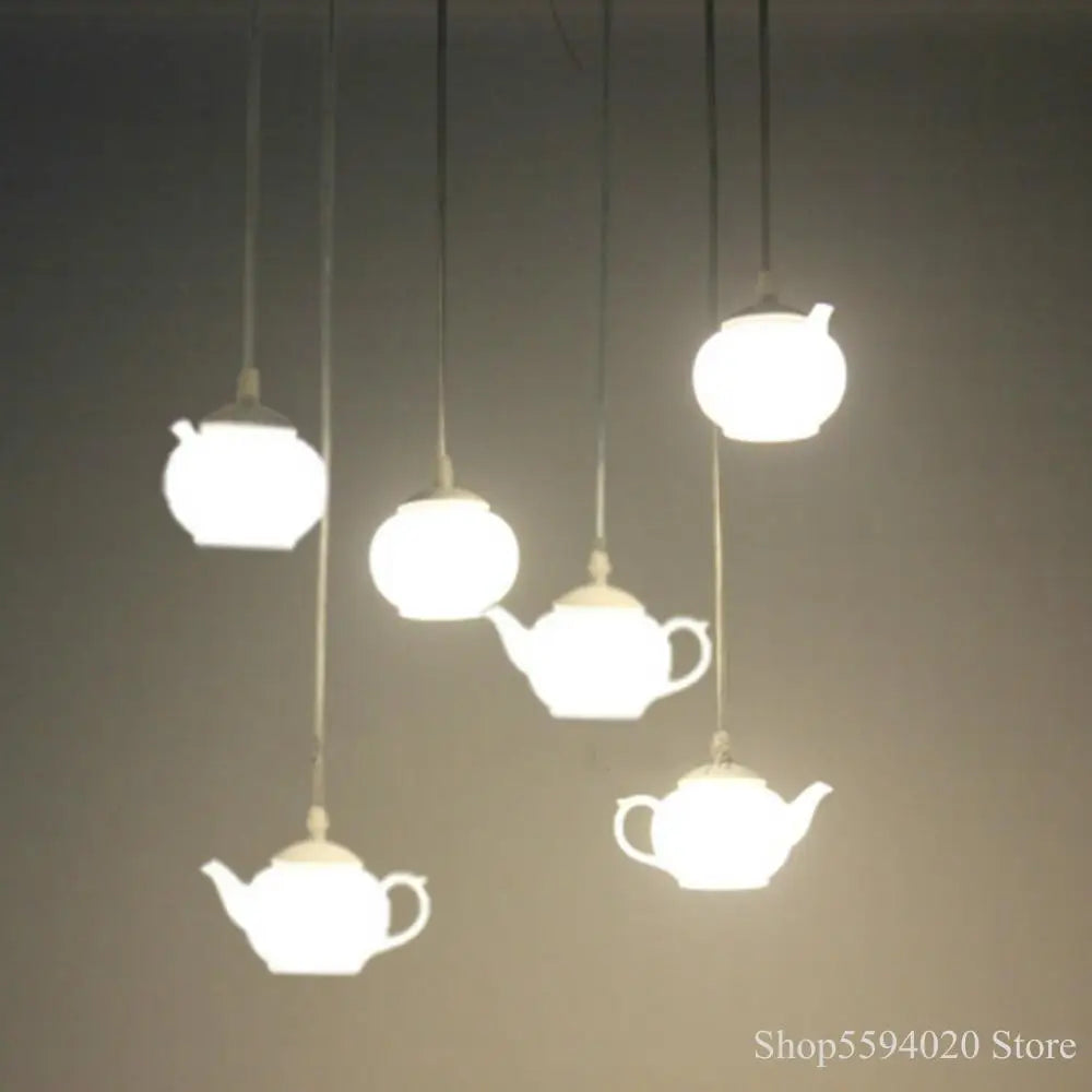 lustre créatif en forme de théière design moderne suspendu - vue 3 sur 6