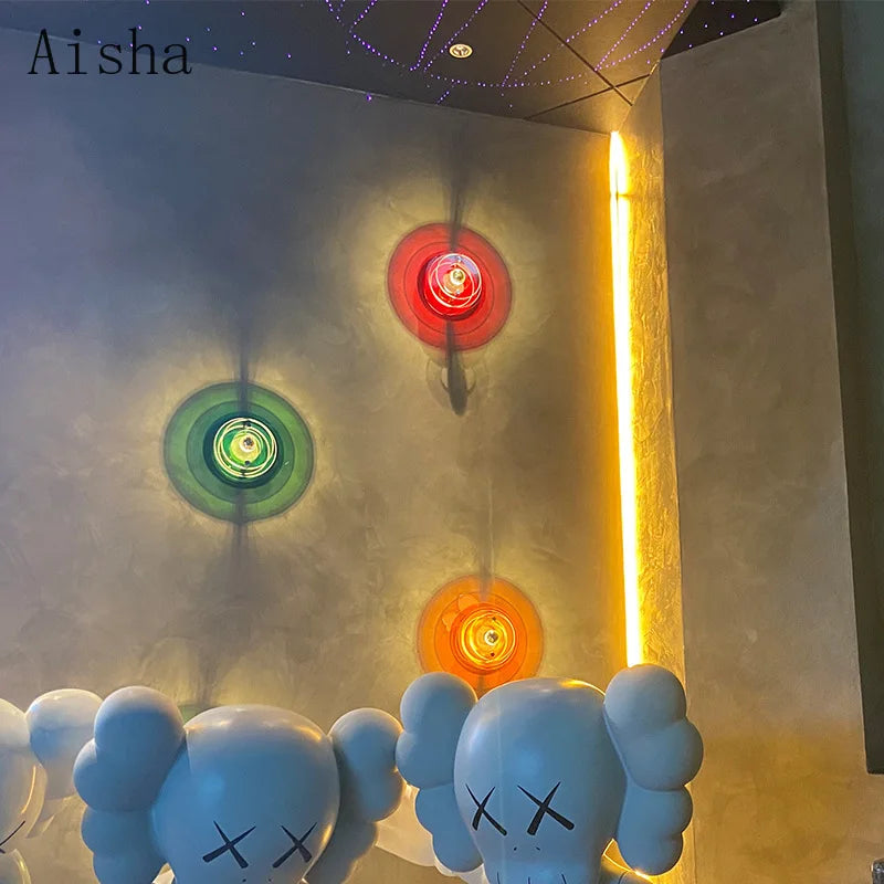 applique murale ufo style rétro en acrylique coloré avec led - vue 5 sur 13