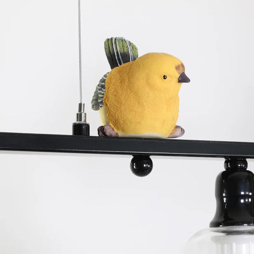 lustre nordique en fer verre et résine oiseau décoratif - vue 7 sur 7
