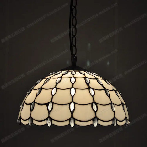 lustre tiffany antique pour restaurant café bar et allée - vue 18 sur 19