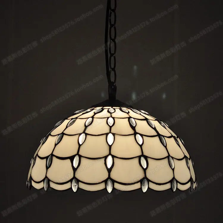 lustre tiffany antique pour restaurant café bar et allée - vue 17 sur 19
