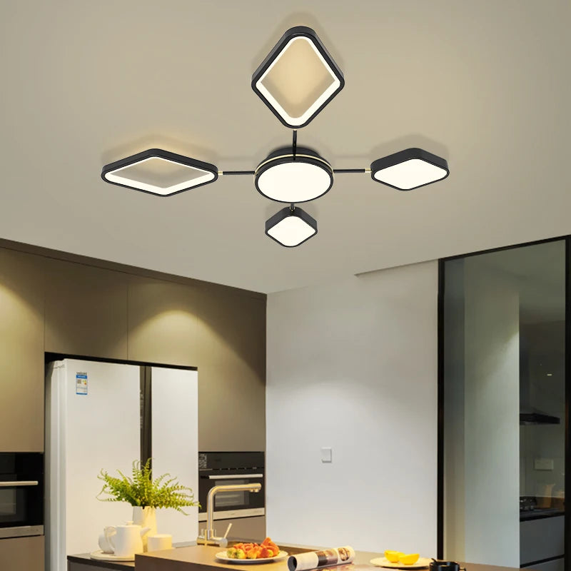 lustre led moderne avec télécommande pour intérieur élégant - vue 6 sur 9