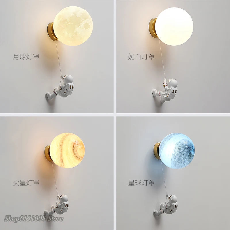 applique murale astronaute enfants 3d lune décoratif chevet - vue 6 sur 18