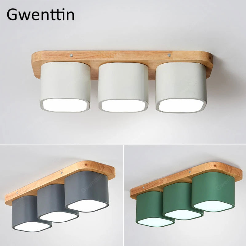 plafonnier moderne en bois et fer design nordique pour intérieur décoratif - vue 1 sur 18