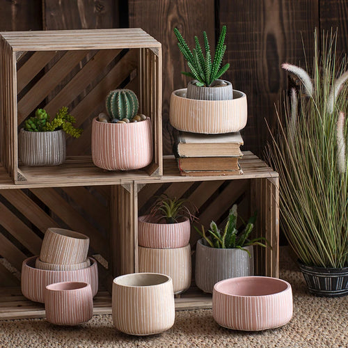 moule en silicone pour pots de fleurs à rayures - vue 5 sur 10