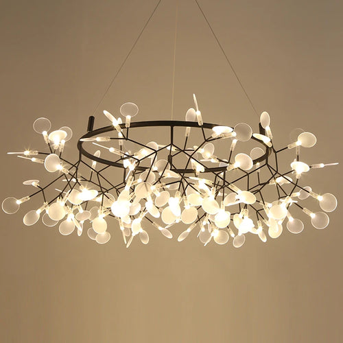 suspension led art déco en acier inoxydable et acrylique - vue 4 sur 19