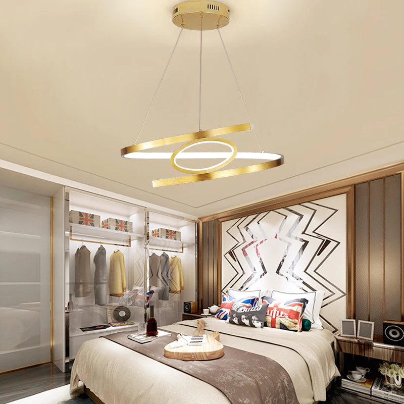 pendantifs led dorés pour un éclairage intérieur moderne et élégant - vue 3 sur 8