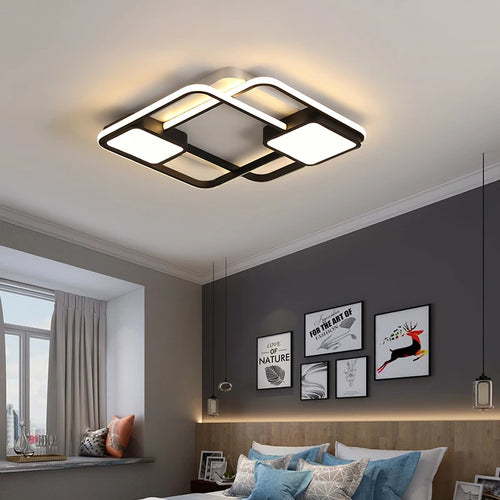 plafonnier led carré et rectangulaire style nordique décoratif - vue 3 sur 9