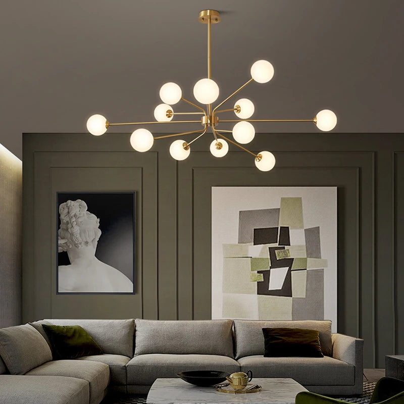 lustre décoratif en cuivre pour un intérieur nordique - vue 3 sur 9