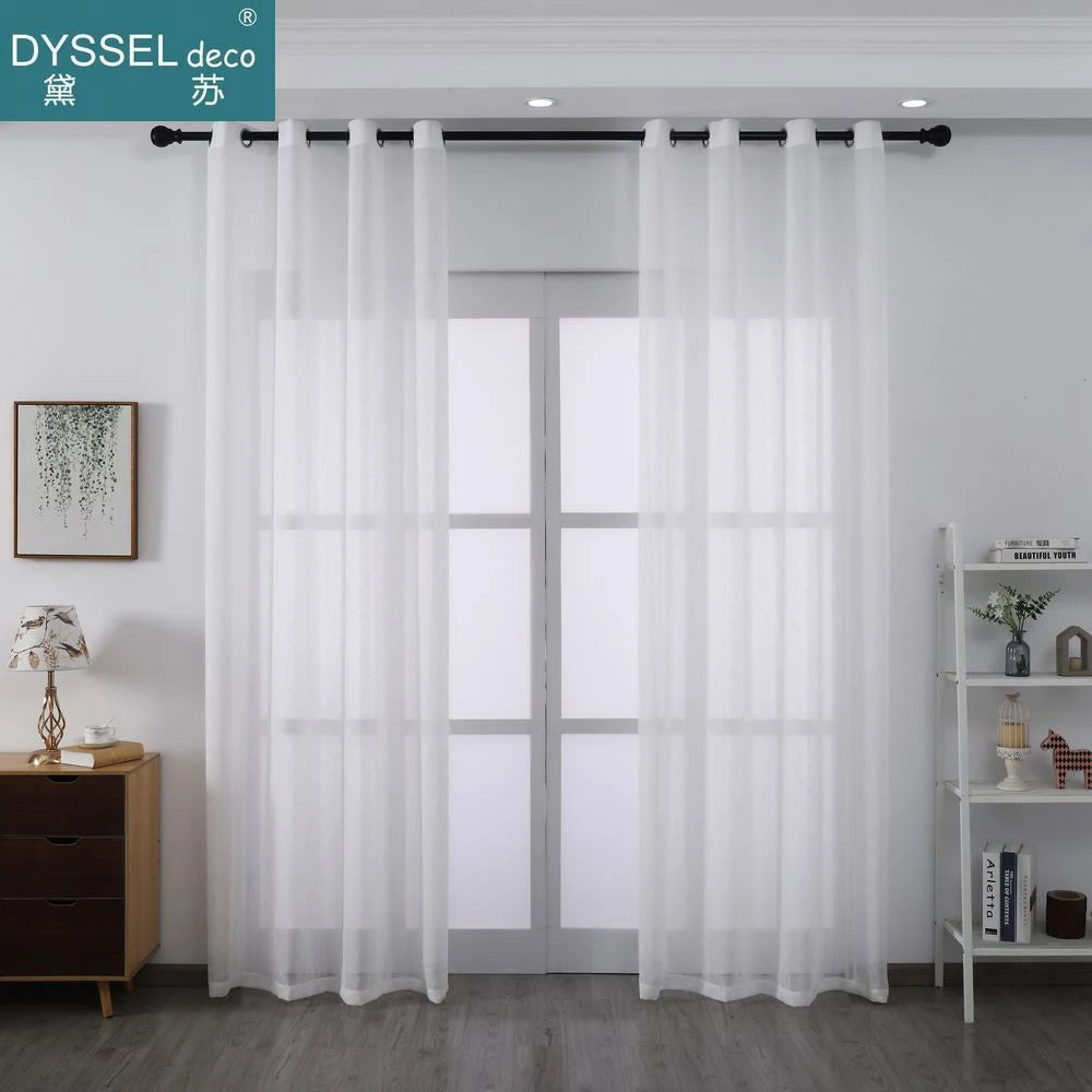 Voilage rayé style européen pour salon chambre cuisine - vue 3 sur 8