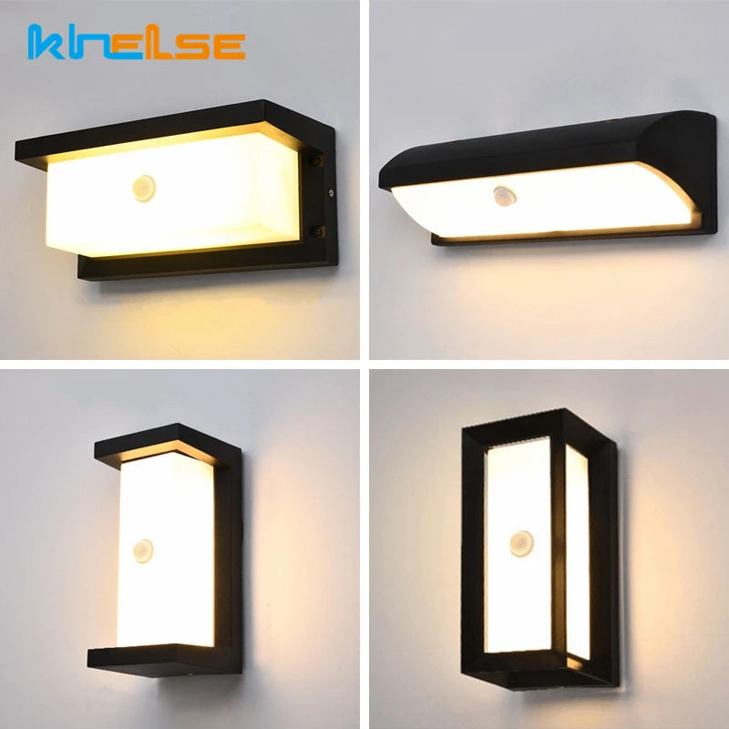 18W 30W Outdoor LED Wall Lamp PIR Motion Sensor IP65 Waterproof Porch Light Balcony Garden Corridor Wall Sconce Lighting Fixture - vue 1 sur 15