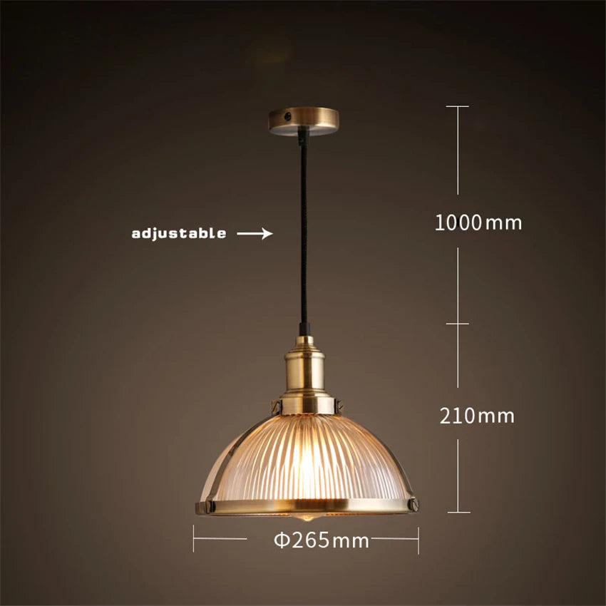 lampe suspendue vintage en verre transparent pour ambiance nostalgique - vue 6 sur 7