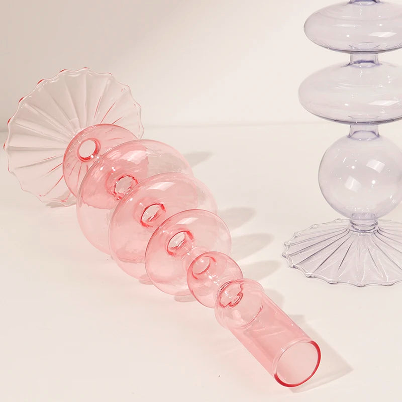 bougeoirs en verre romantiques pour mariage et décoration intérieure - vue 5 sur 13