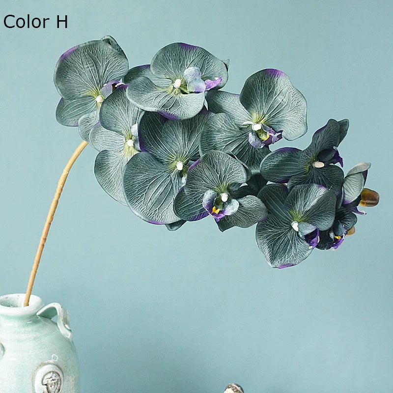 10 têtes d'orchidées artificielles rétro pour décorations élégantes - vue 13 sur 17
